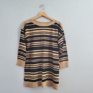 Cable & Gauge Striped Lightweight Sweater XL